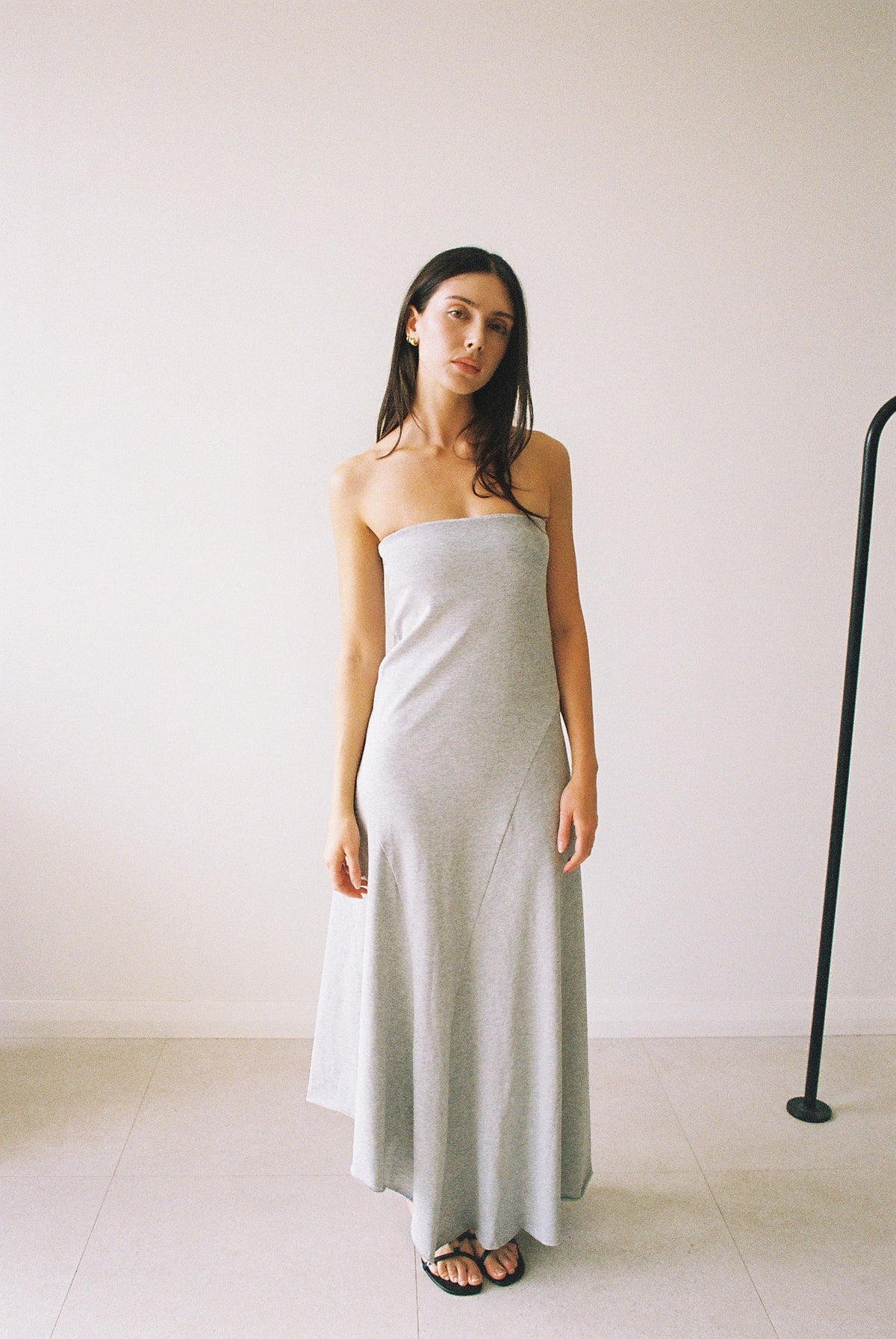STRAPLESS COTTON JERSEY DRESS