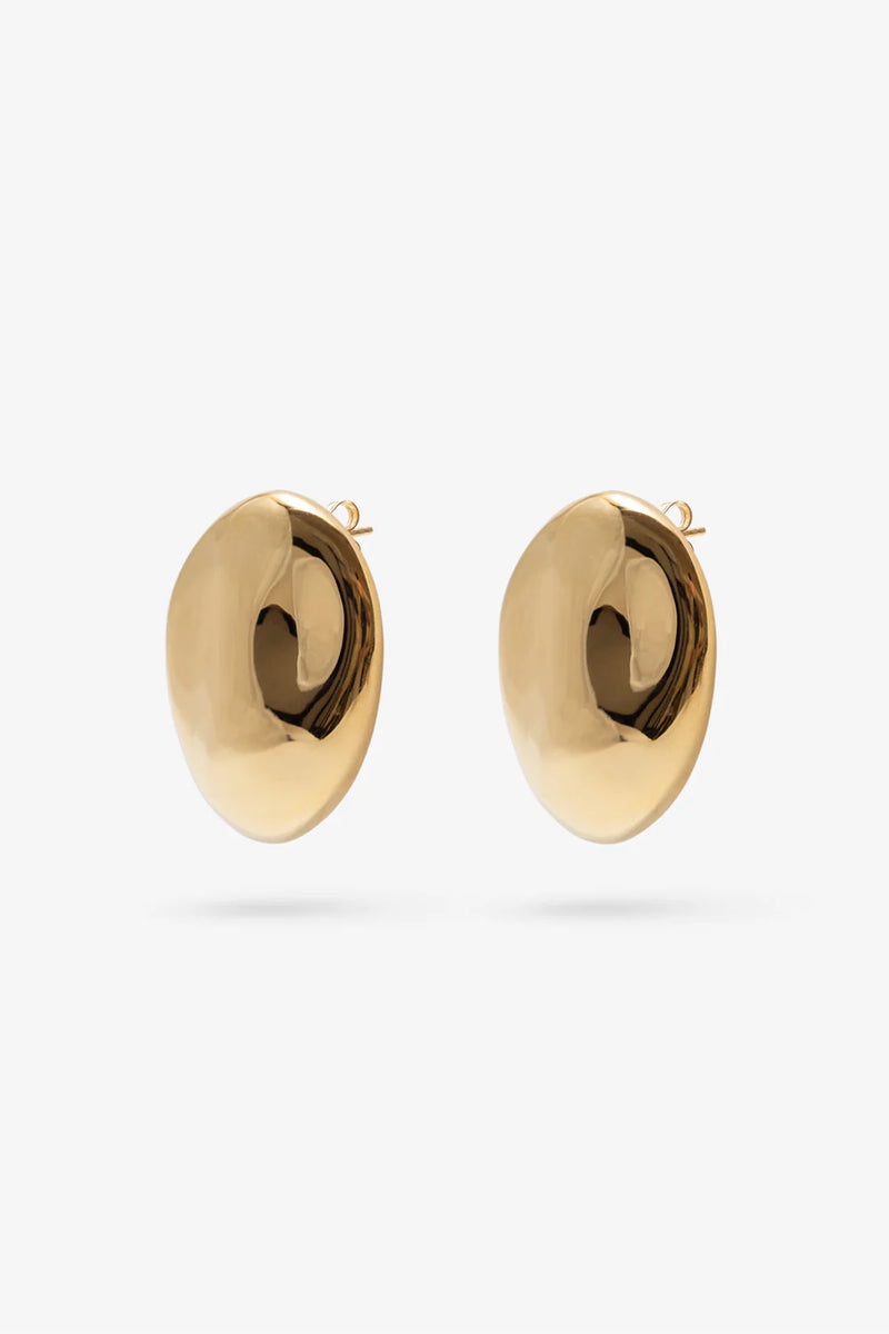 DYLAN DOME EARRING 14K GOLD PLATED - FLASH JEWELLERY