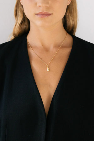 SOLO TAG PENDANT NECKLACE 14K VERMEIL