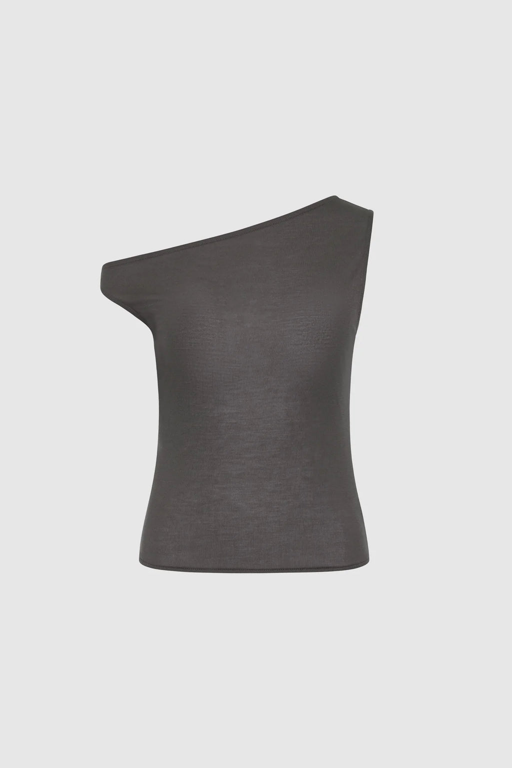 FINE JERSEY ASYMM TOP SOOT