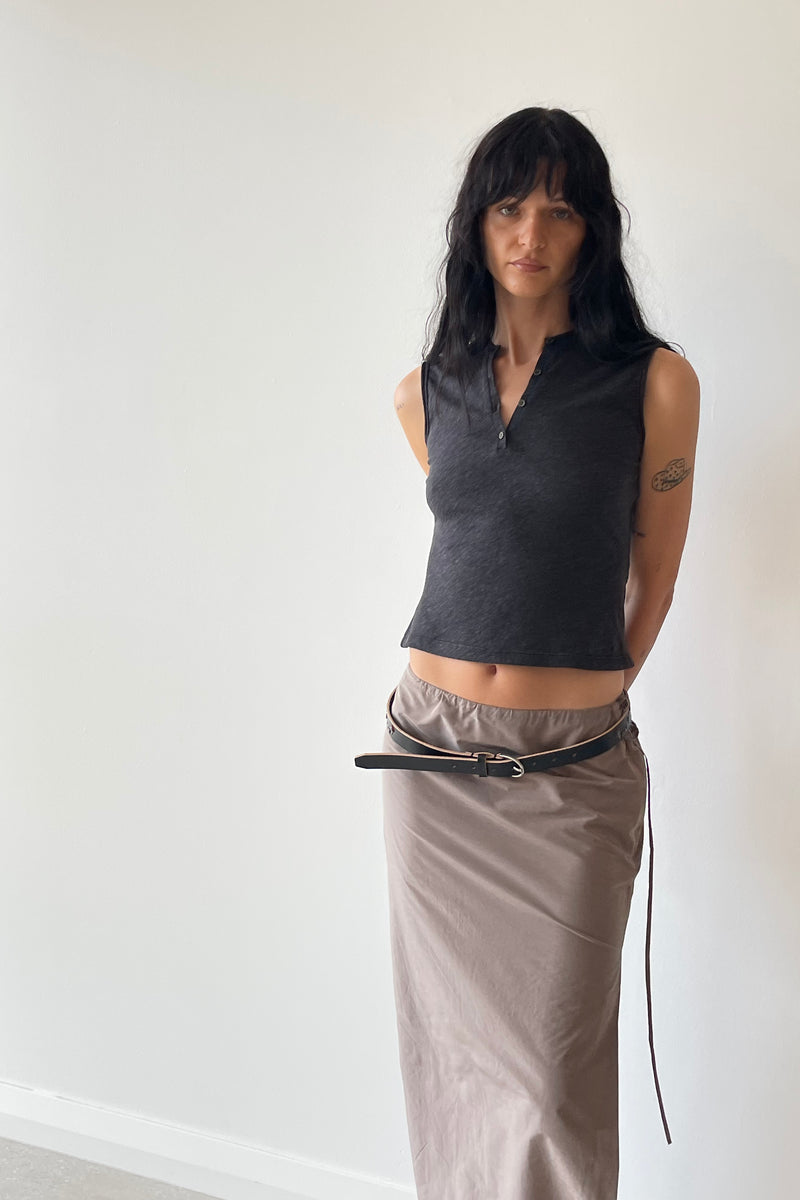 SONNET SLIT SKIRT BROWN - DEMODEMODE