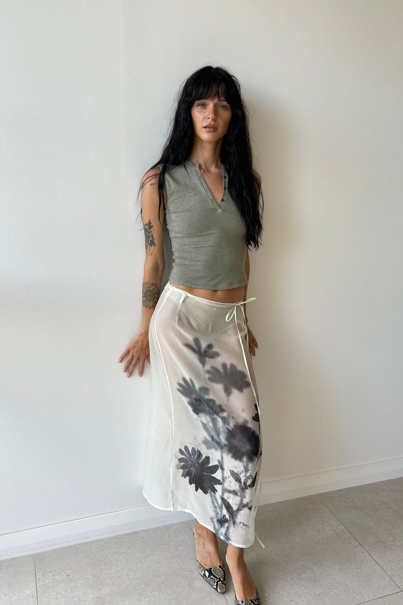 HELGA MAXI SKIRT OFF WHITE - DEMODEMODE