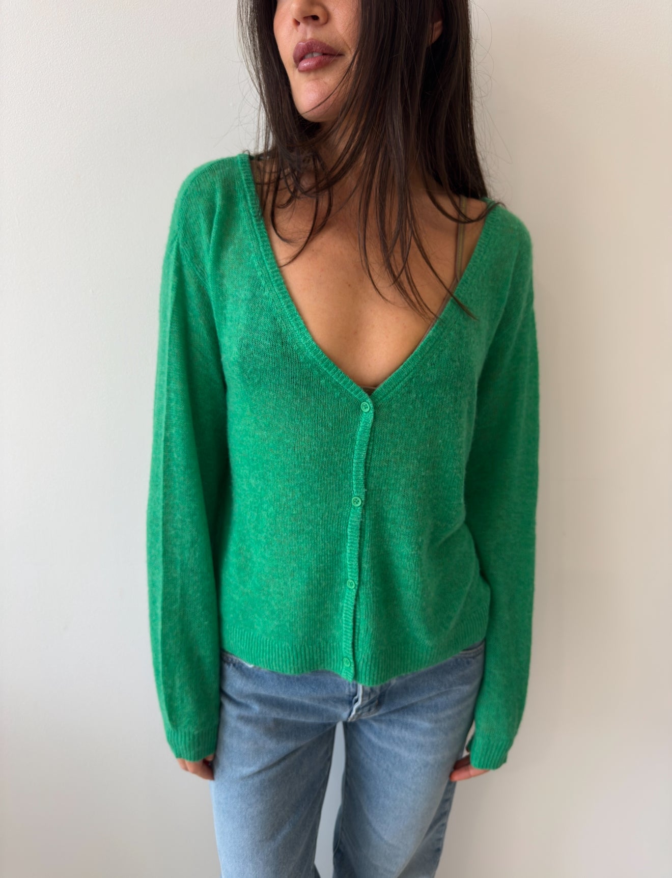 CARDIGAN GREEN MELANGE