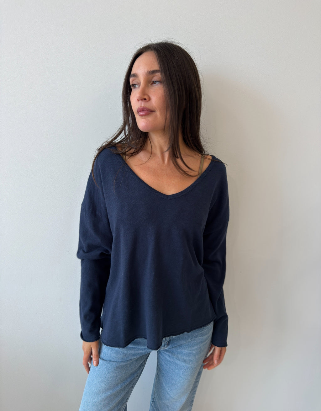 L/S T-SHIRT VINTAGE NAVY