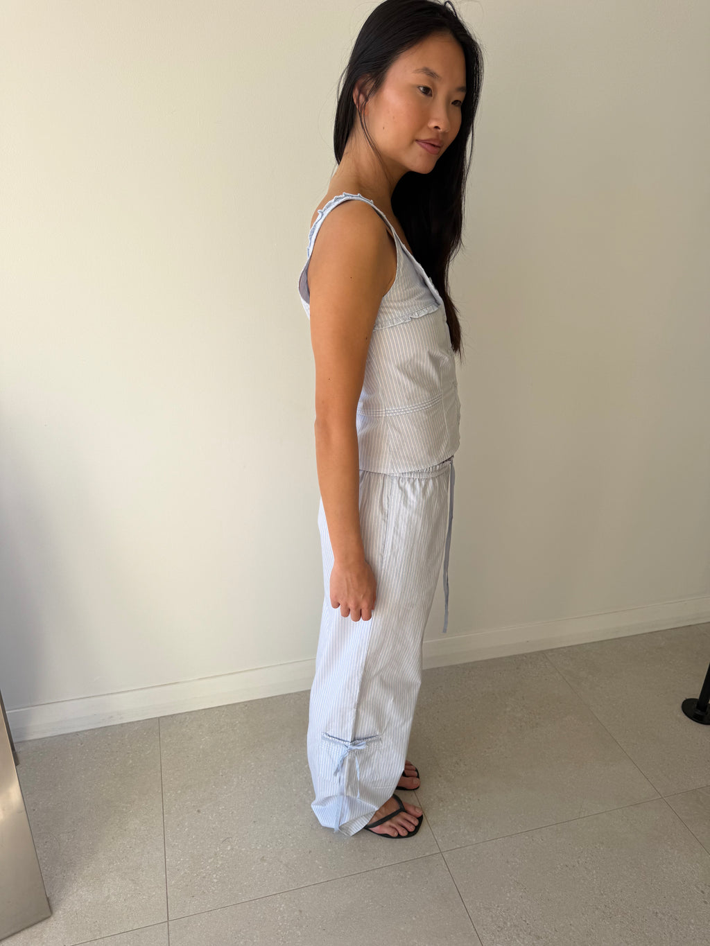 GROSGRAIN PANT MIST STRIPE
