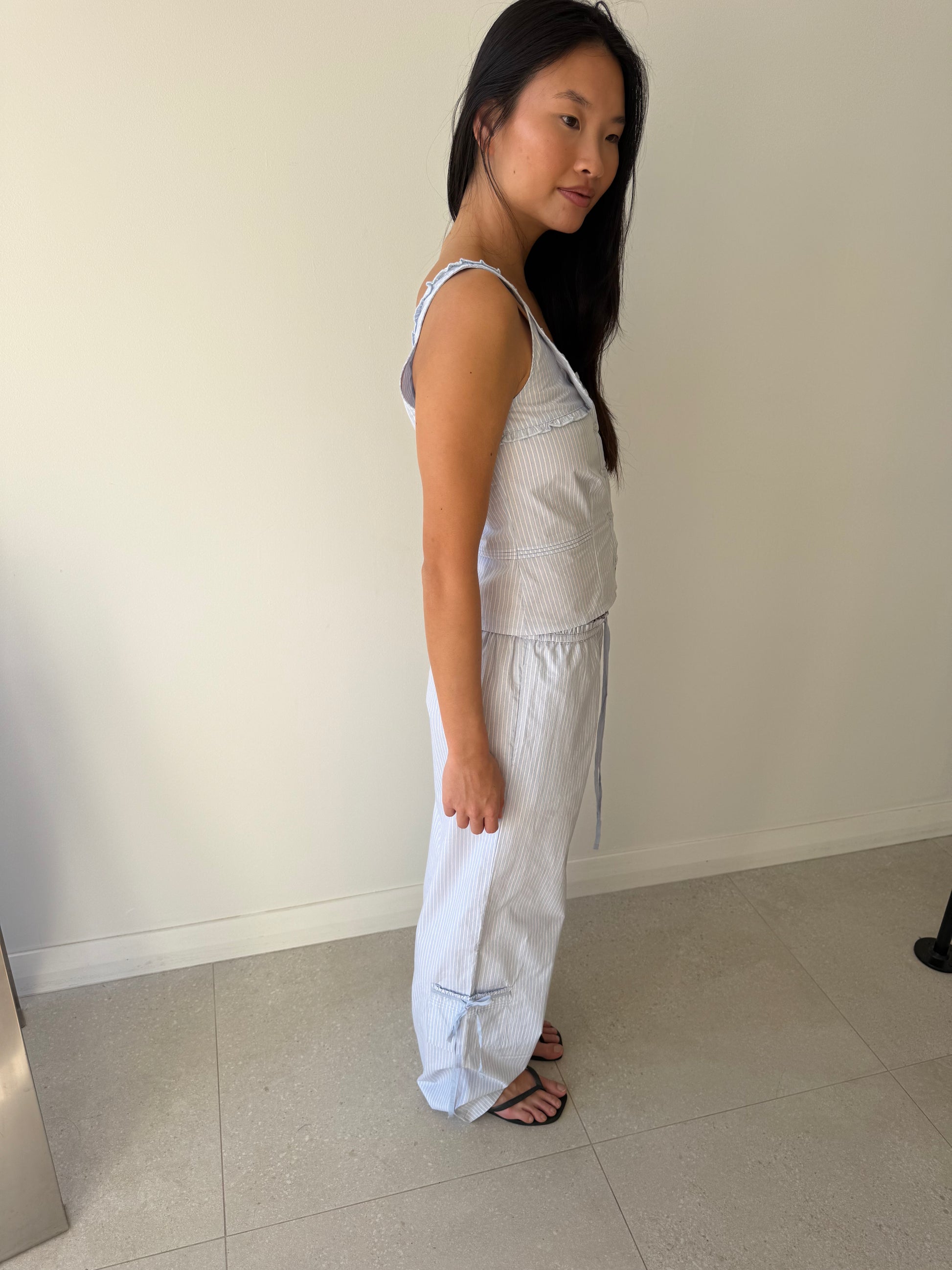 GROSGRAIN PANT MIST STRIPE