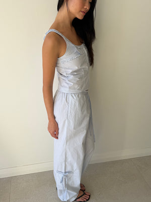 FRILLS TOP MIST STRIPE