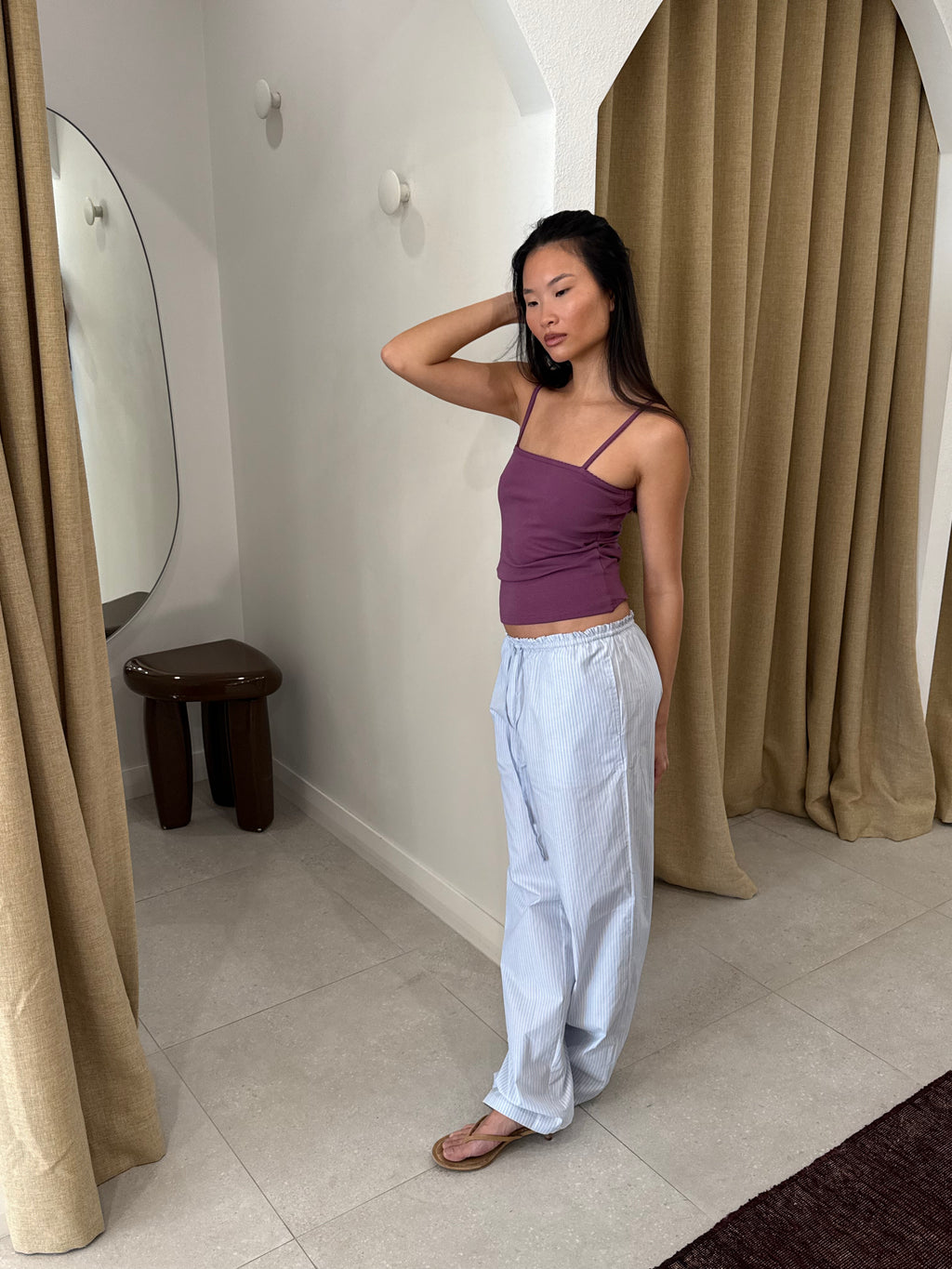 GROSGRAIN PANT MIST STRIPE