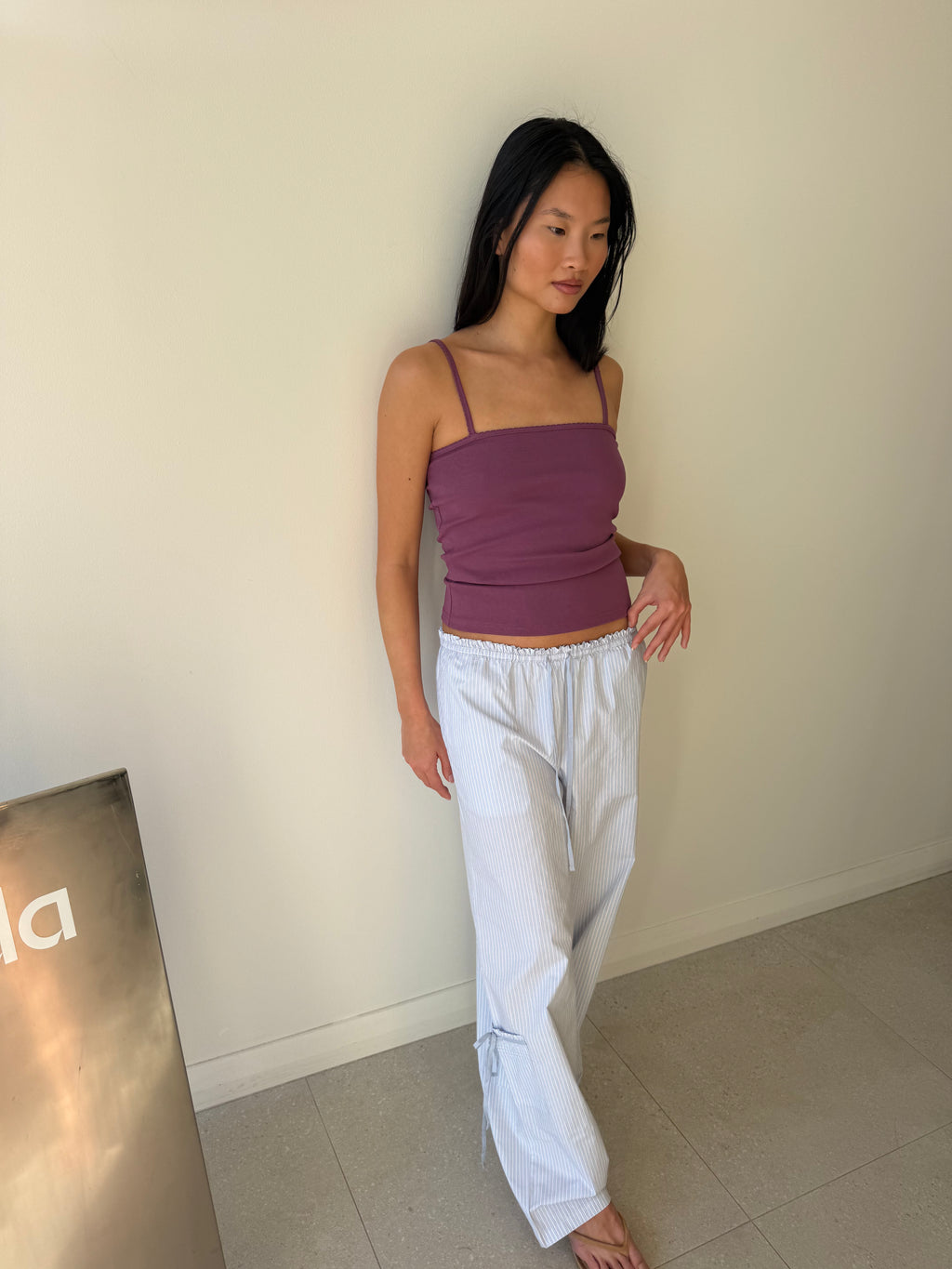 GROSGRAIN PANT MIST STRIPE