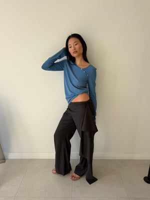 SHOULDER TIE TOP AQUA