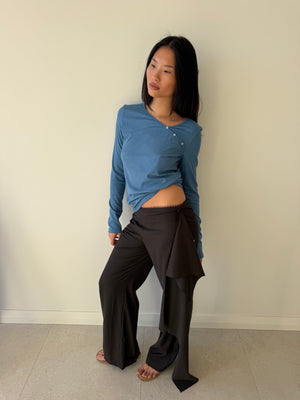 SHOULDER TIE TOP AQUA
