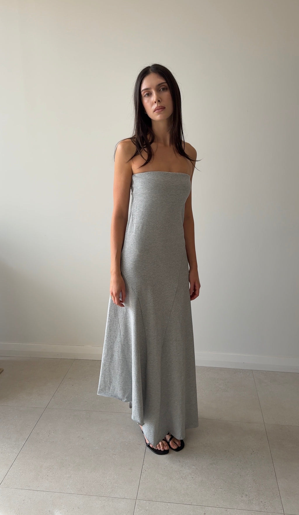 STRAPLESS COTTON JERSEY DRESS