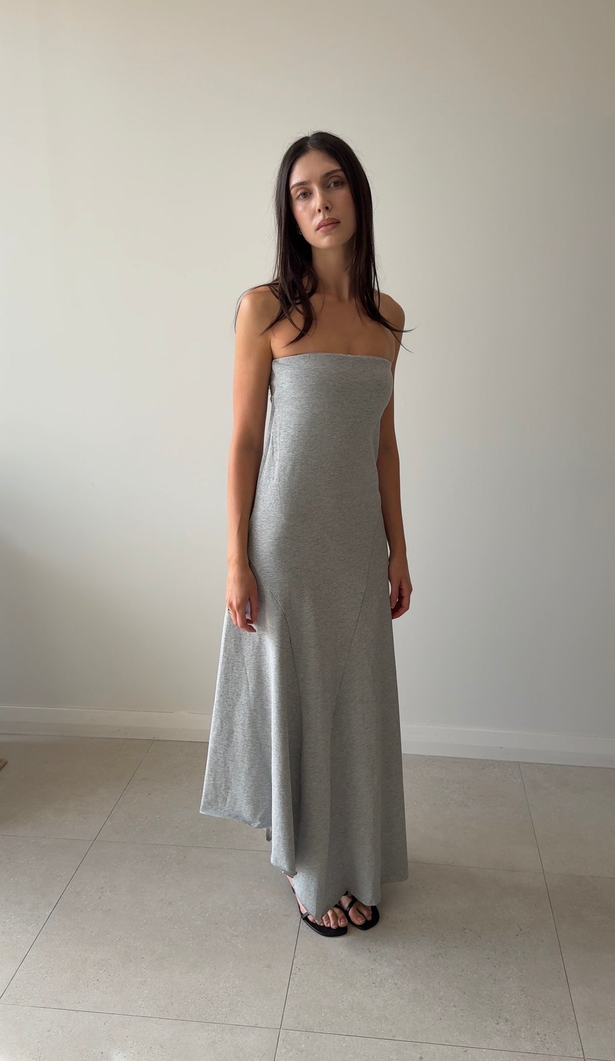 STRAPLESS COTTON JERSEY DRESS