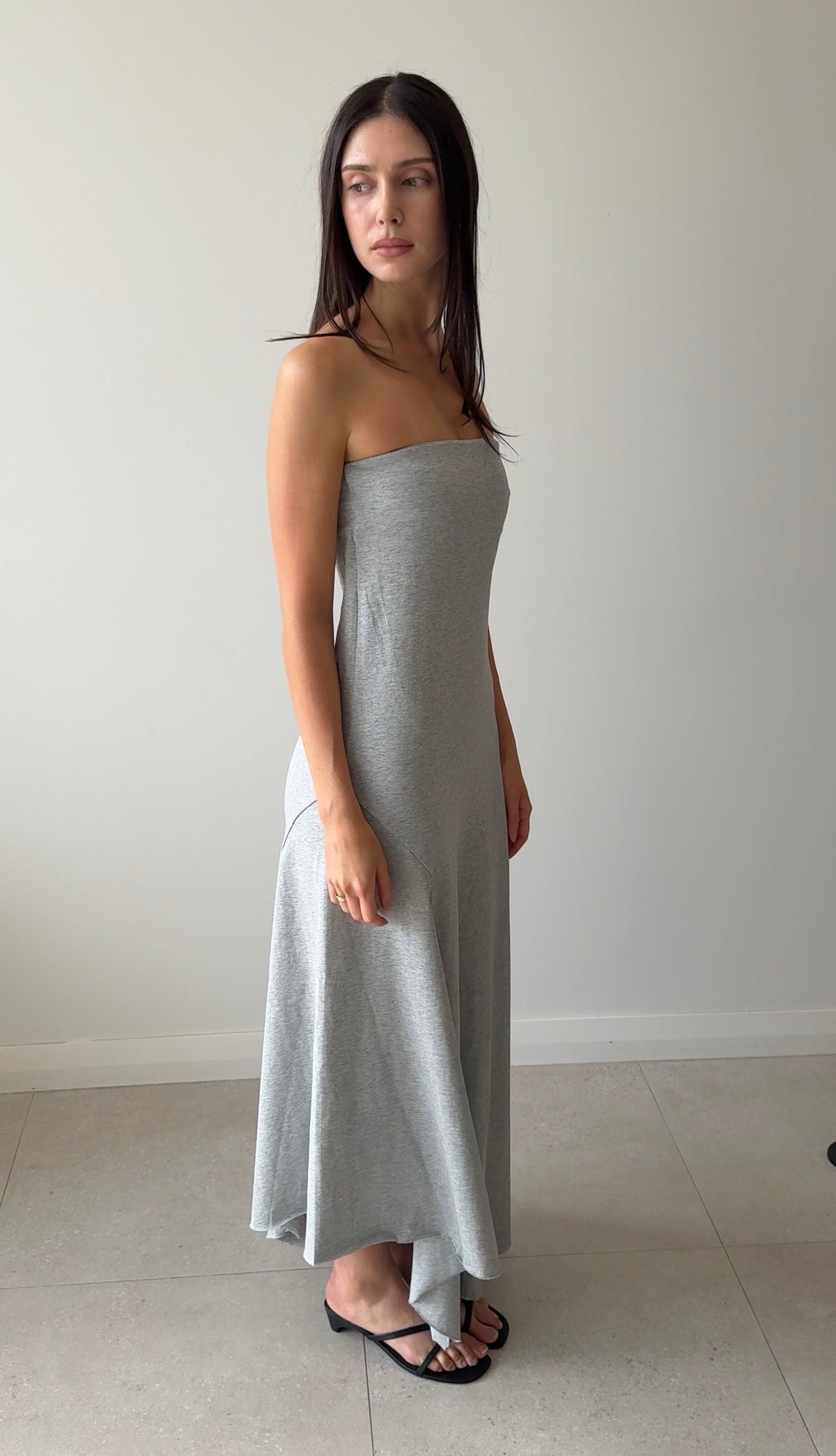 STRAPLESS COTTON JERSEY DRESS