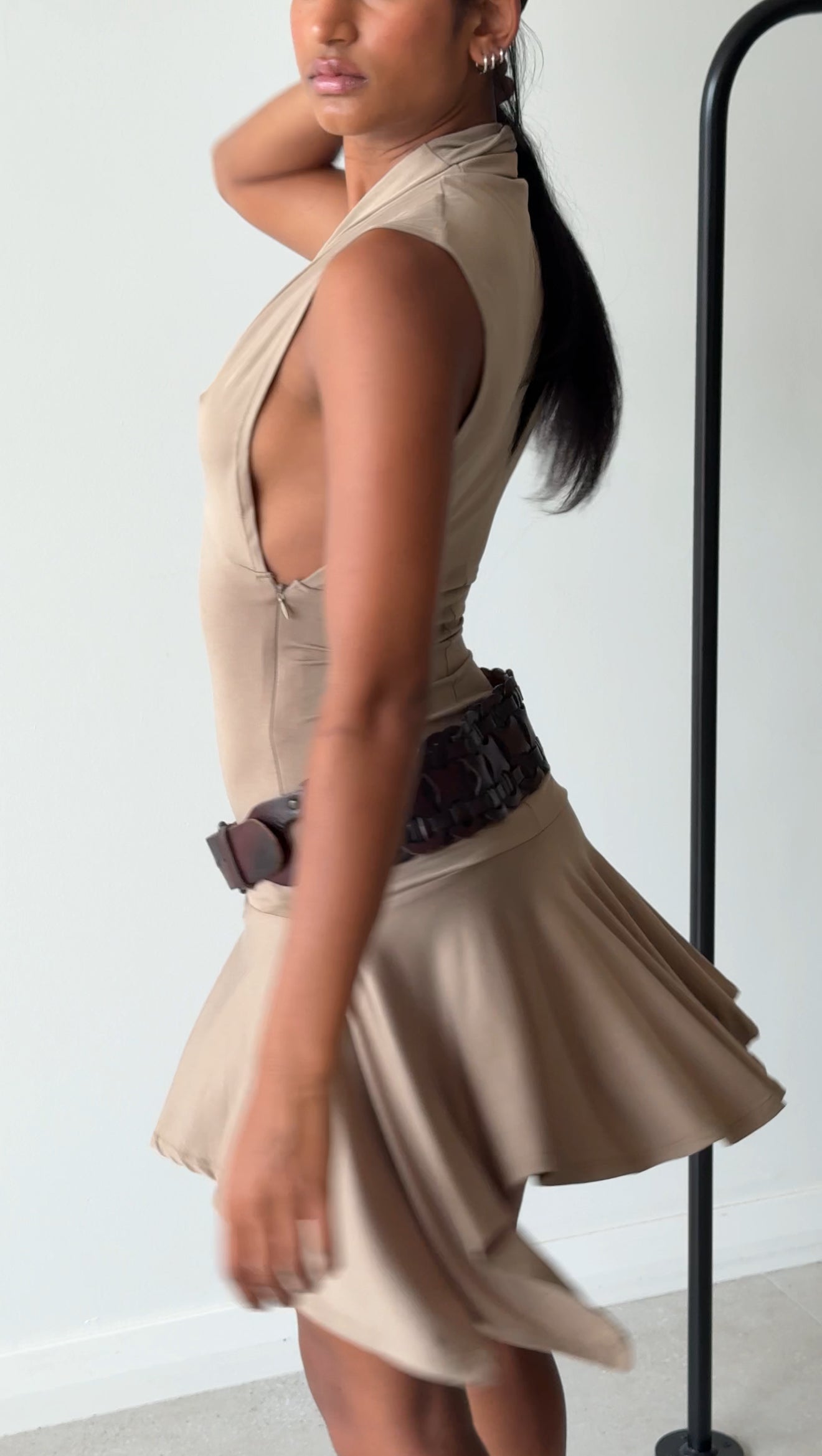 TWYLA MINI DRESS TAUPE