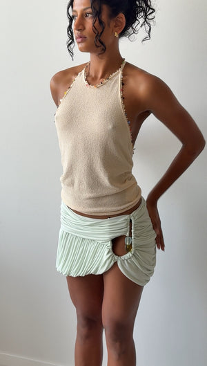 BEACH GLASS BUBBLE MINI SKIRT MINT
