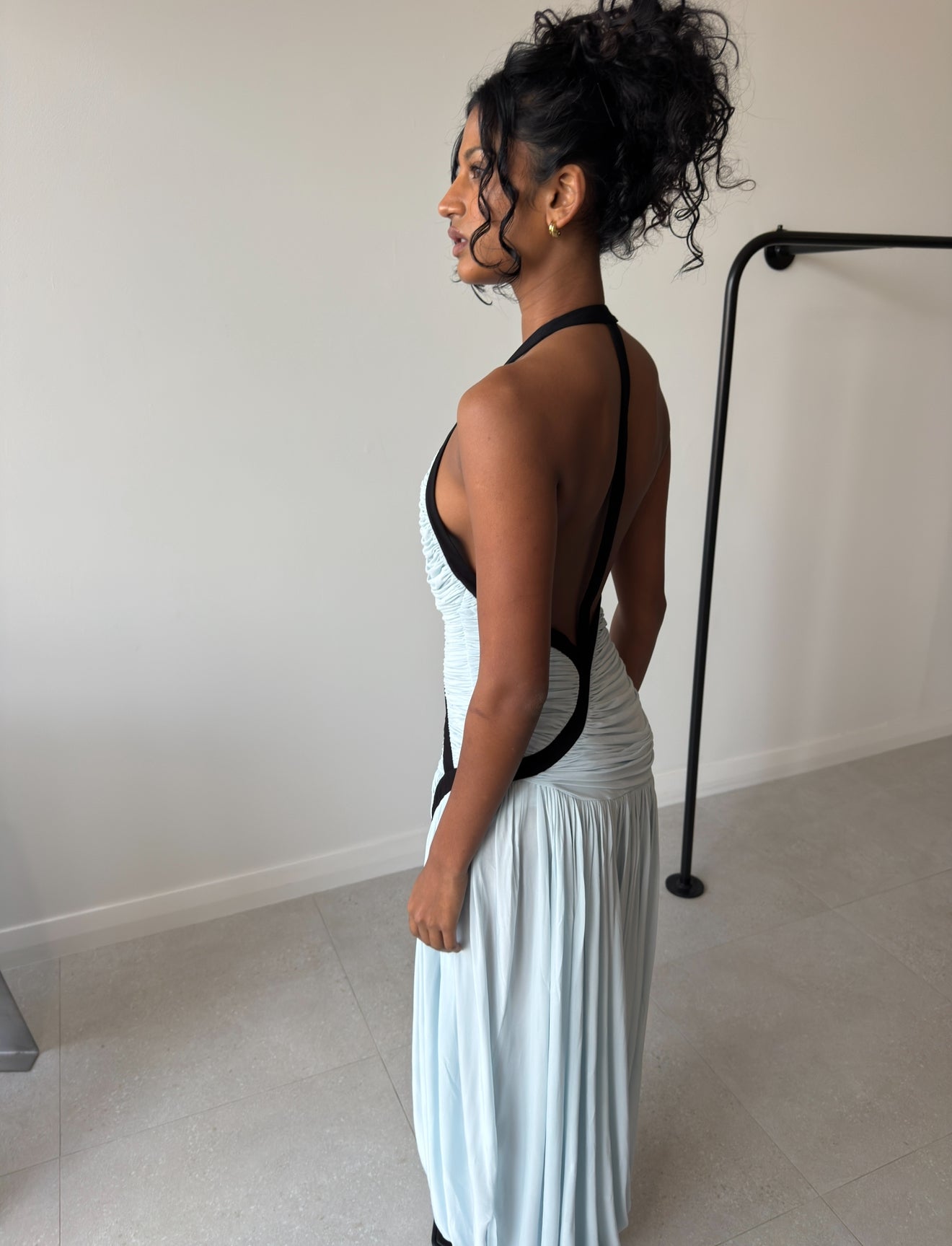 SUSPENDED JERSEY TIDAL DRESS CLEAR BLUE/BLACK