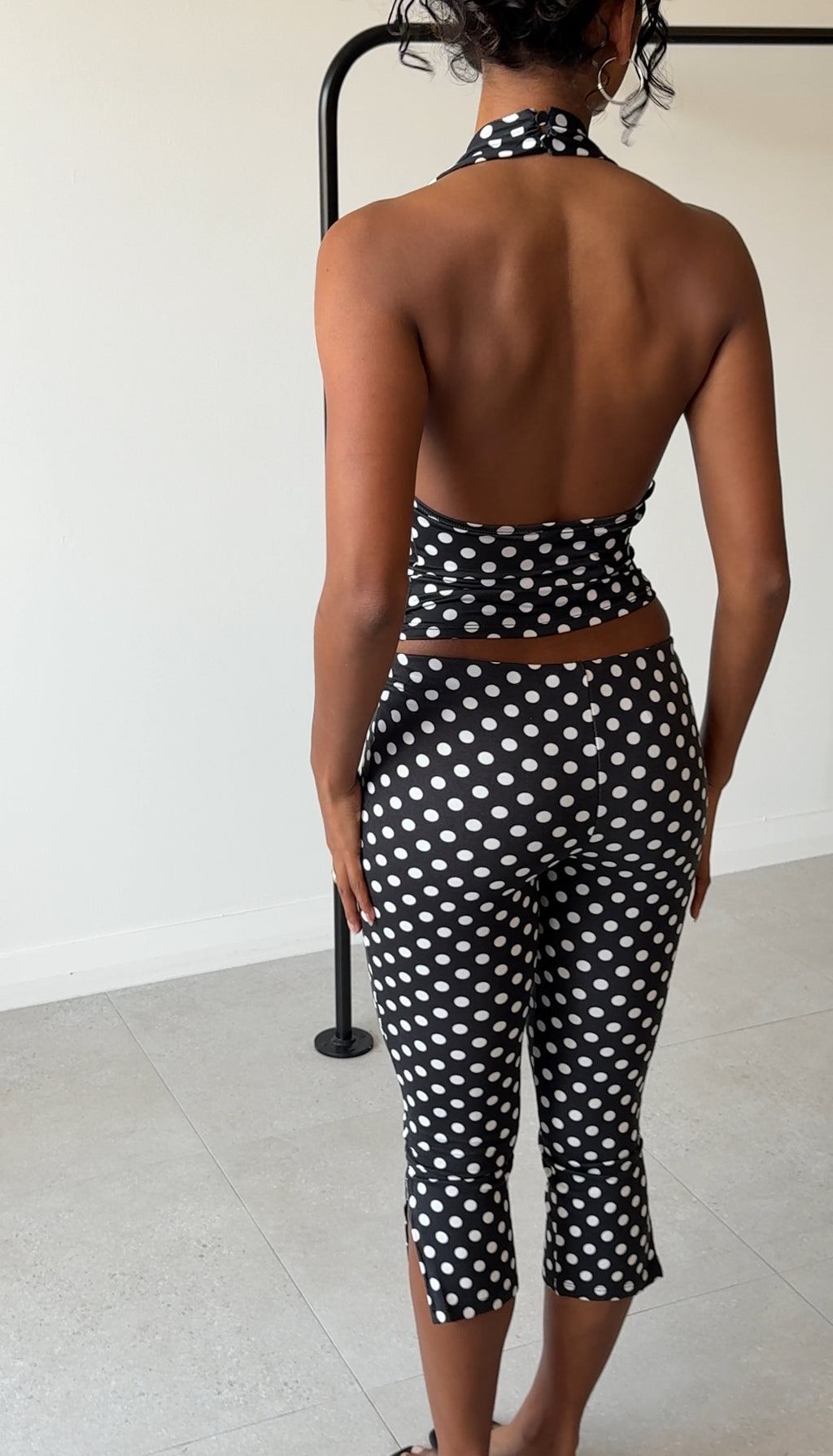CHER CAPRI BLACK AND WHITE POLKA DOT