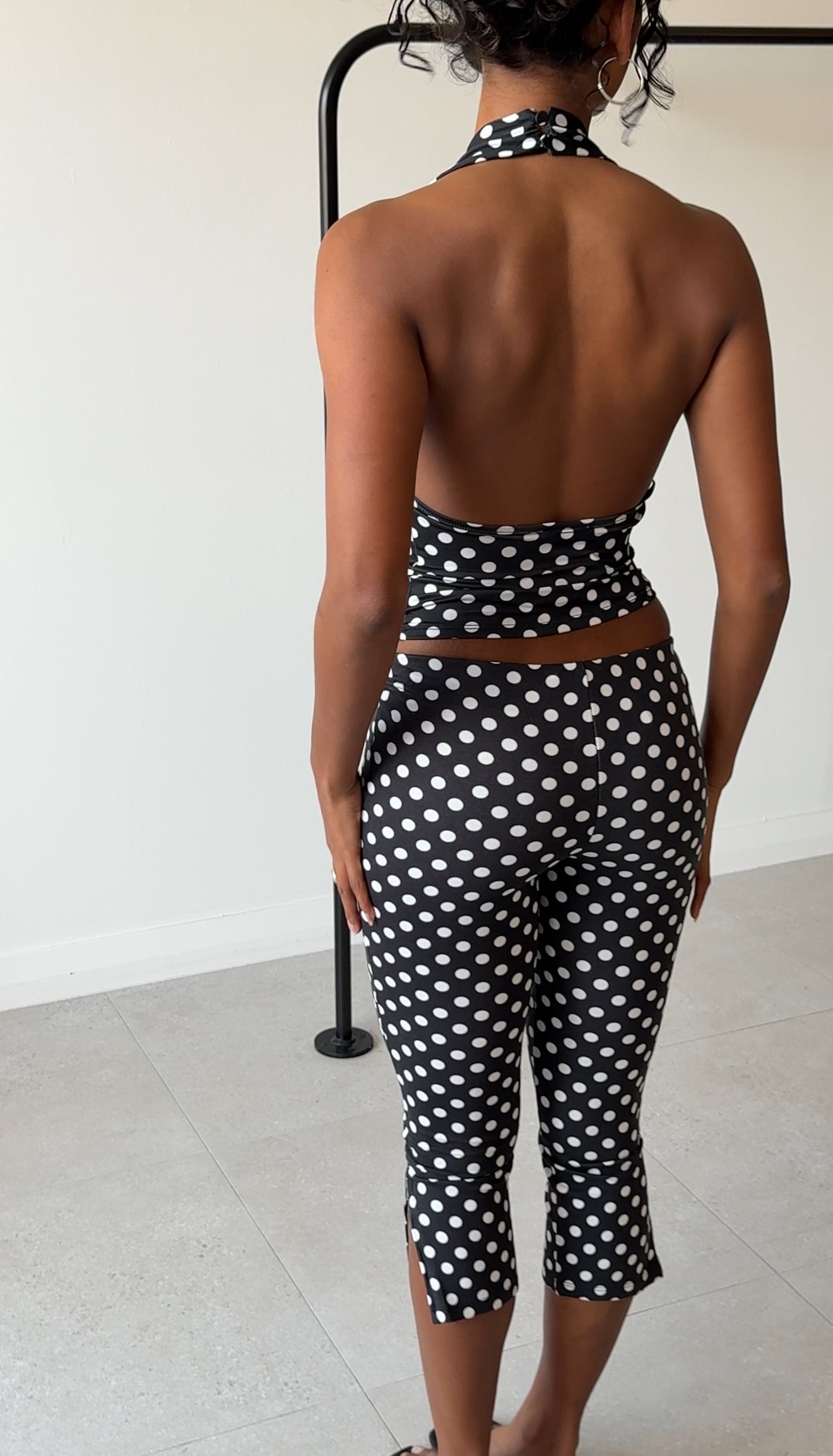 CHER CAPRI BLACK AND WHITE POLKA DOT