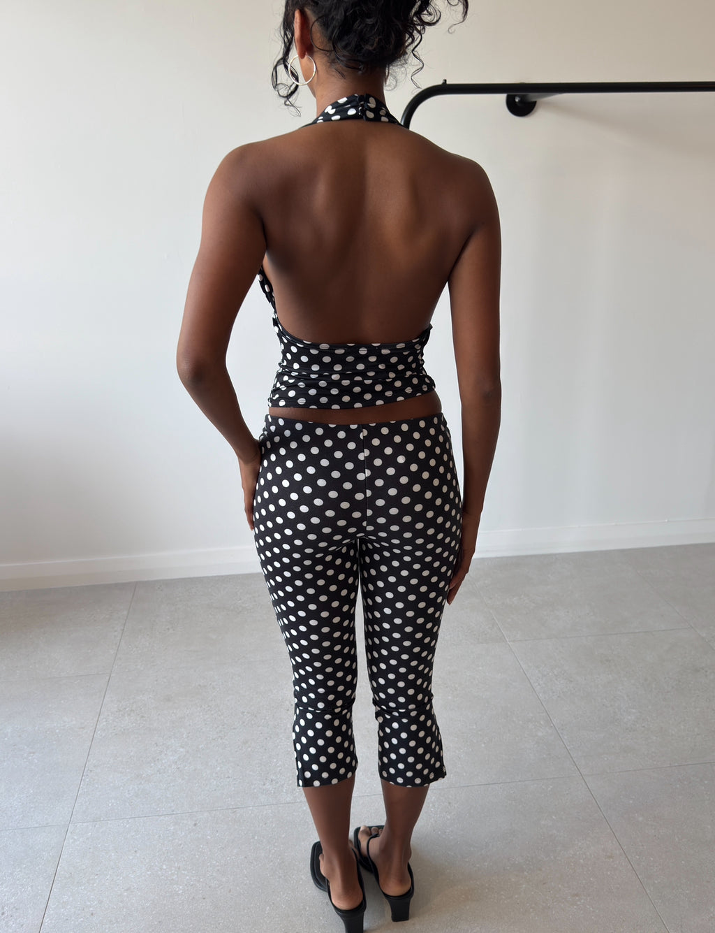 CHER CAPRI BLACK AND WHITE POLKA DOT