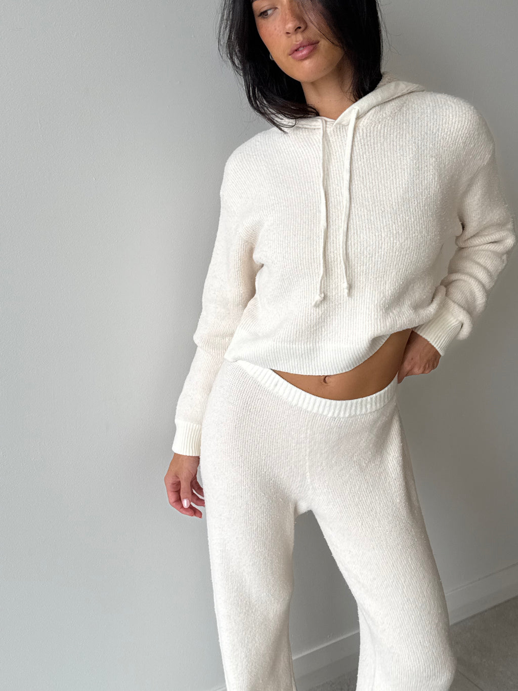 HOODED JUMPER ECRU
