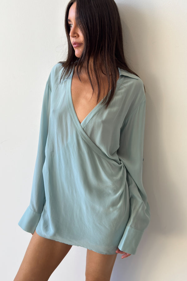 FRESCA SHIRT DRESS WASHED BLUE - SIR