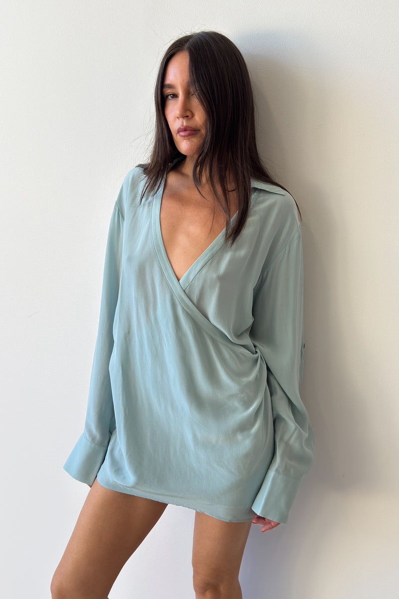 FRESCA SHIRT DRESS WASHED BLUE - SIR