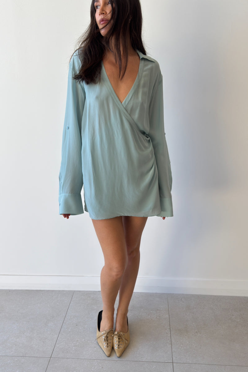 FRESCA SHIRT DRESS WASHED BLUE - SIR