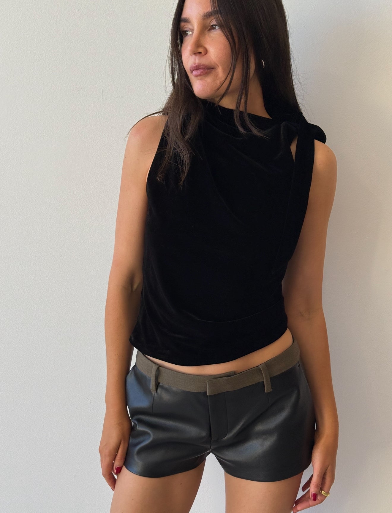 ETTORE DRAPE TOP BLACK