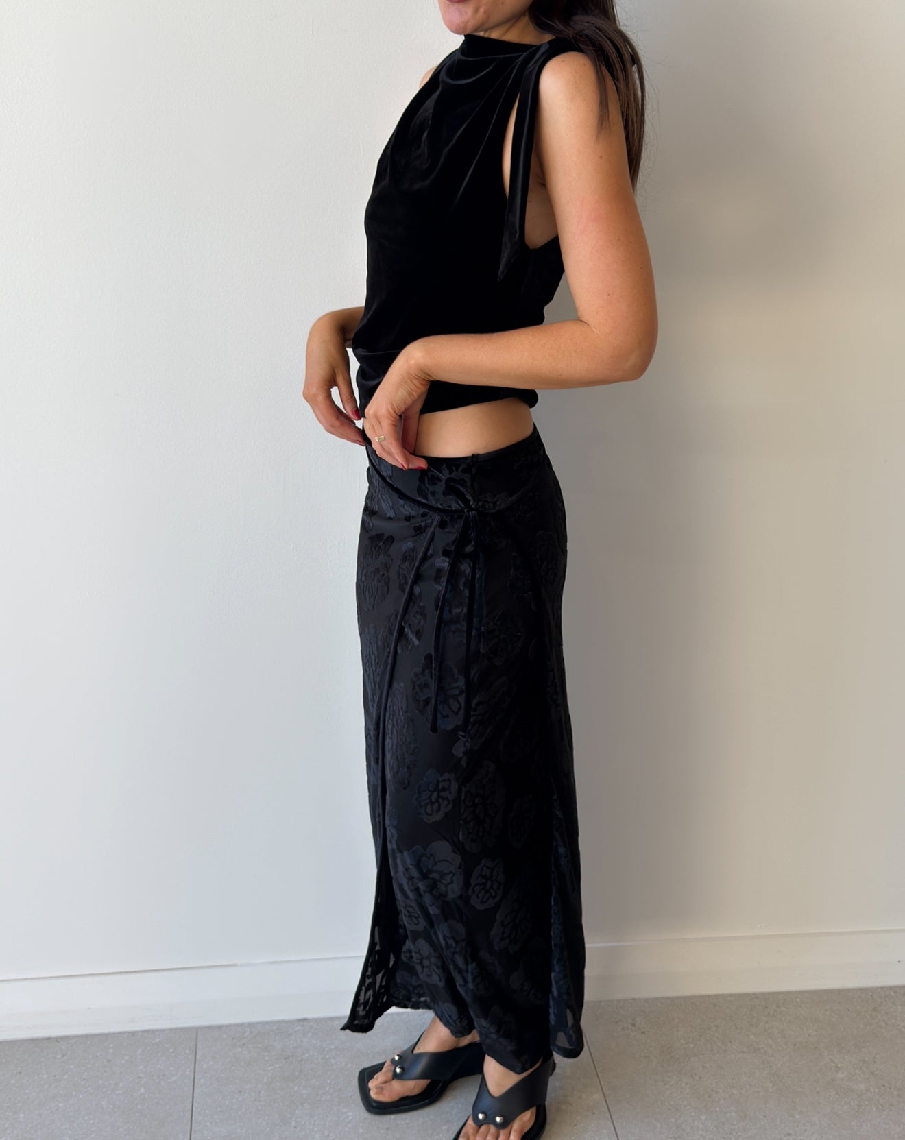 VITTORIA WRAP SKIRT MIDNIGHT FLORAL