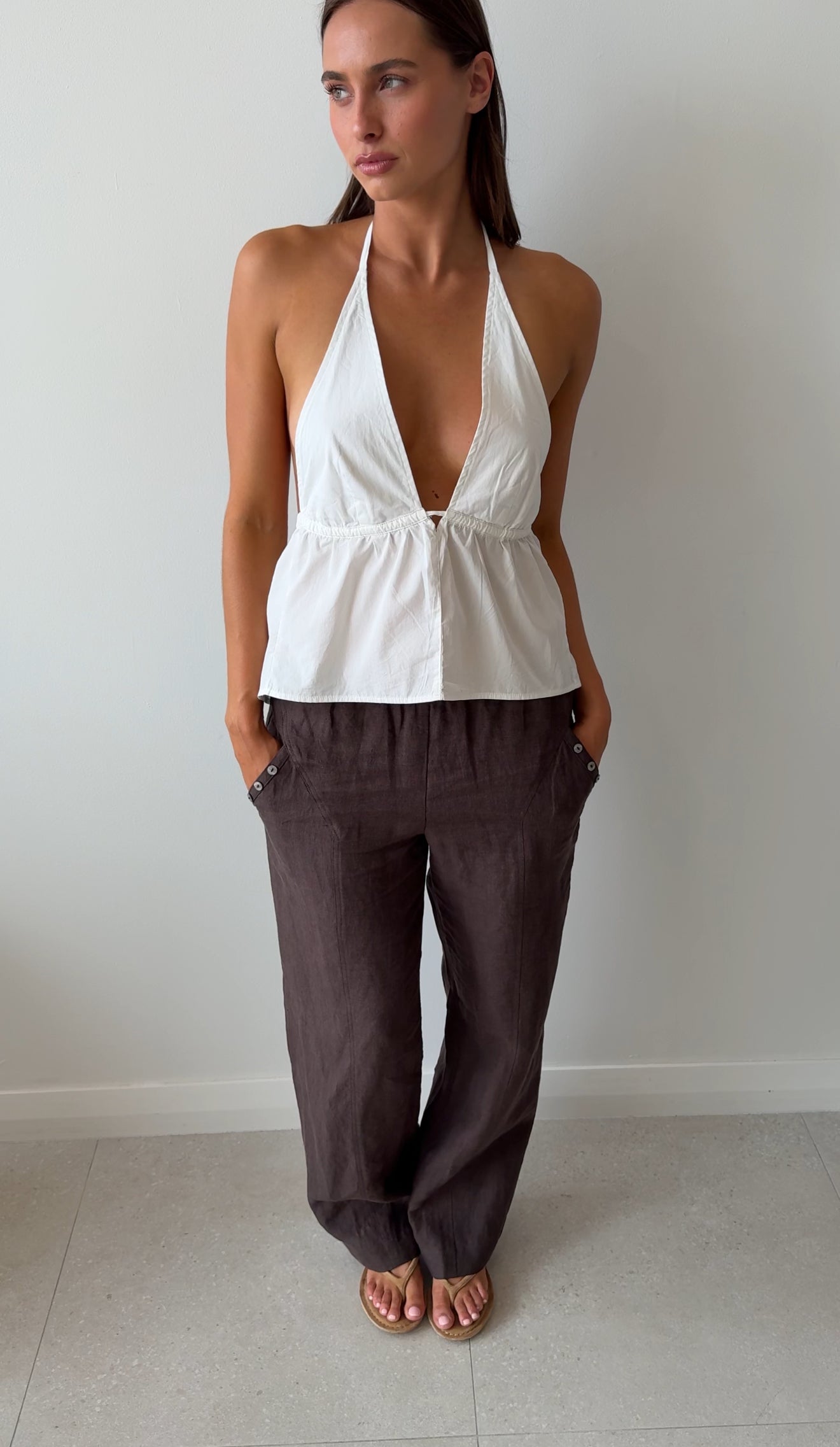 BUTTON HALTER WHITE
