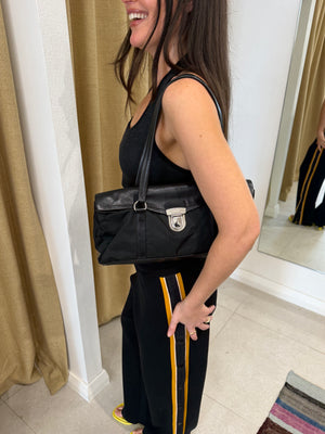 PRADA NYLON LEATHER SHOULDER BAG
