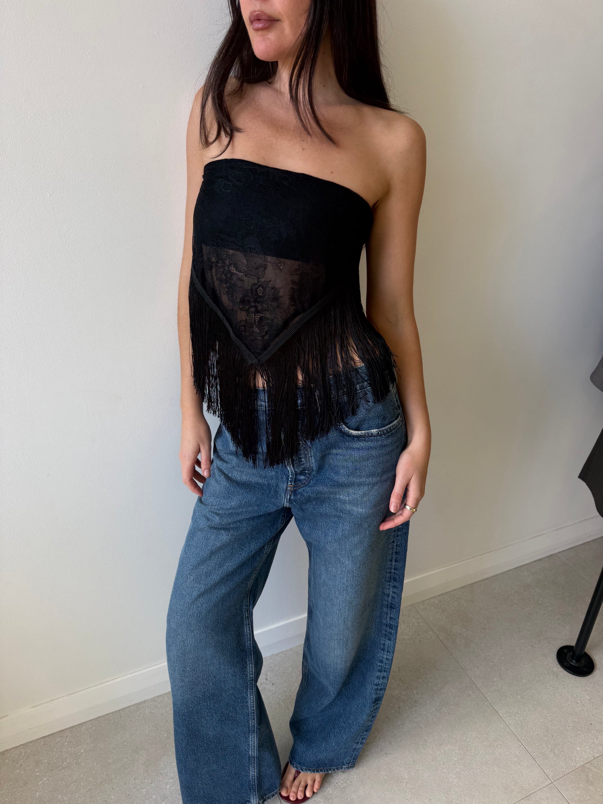 LACE FRINGE SCARF