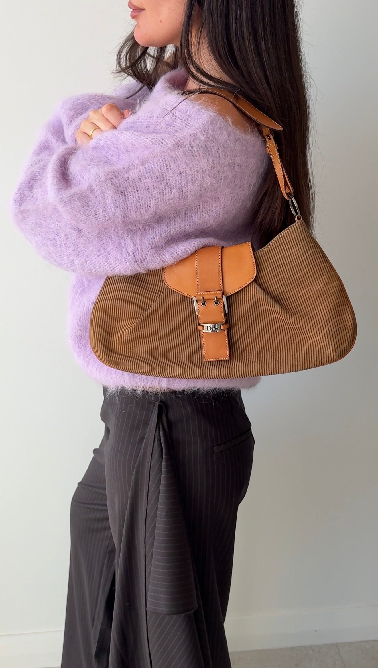 CHRISTIAN DIOR SUEDE SHOULDER BAG