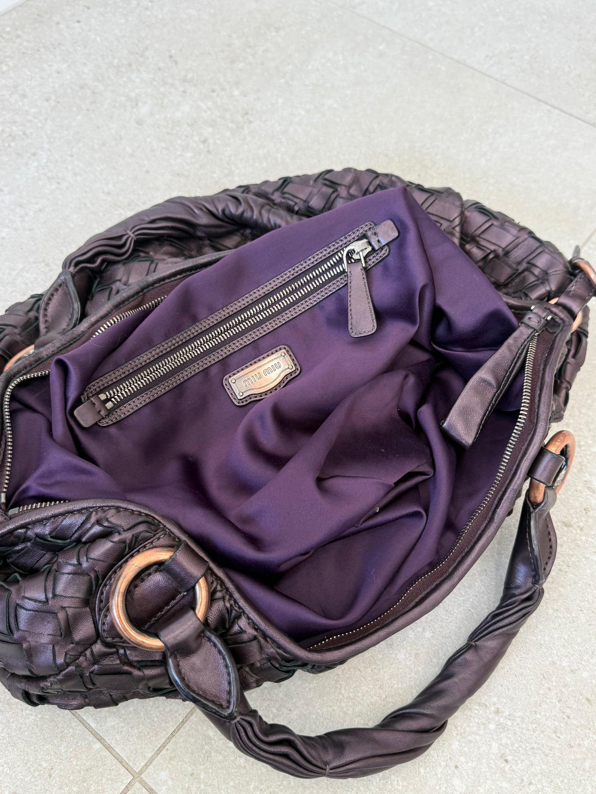 MIU MIU LEATHER HAND BAG
