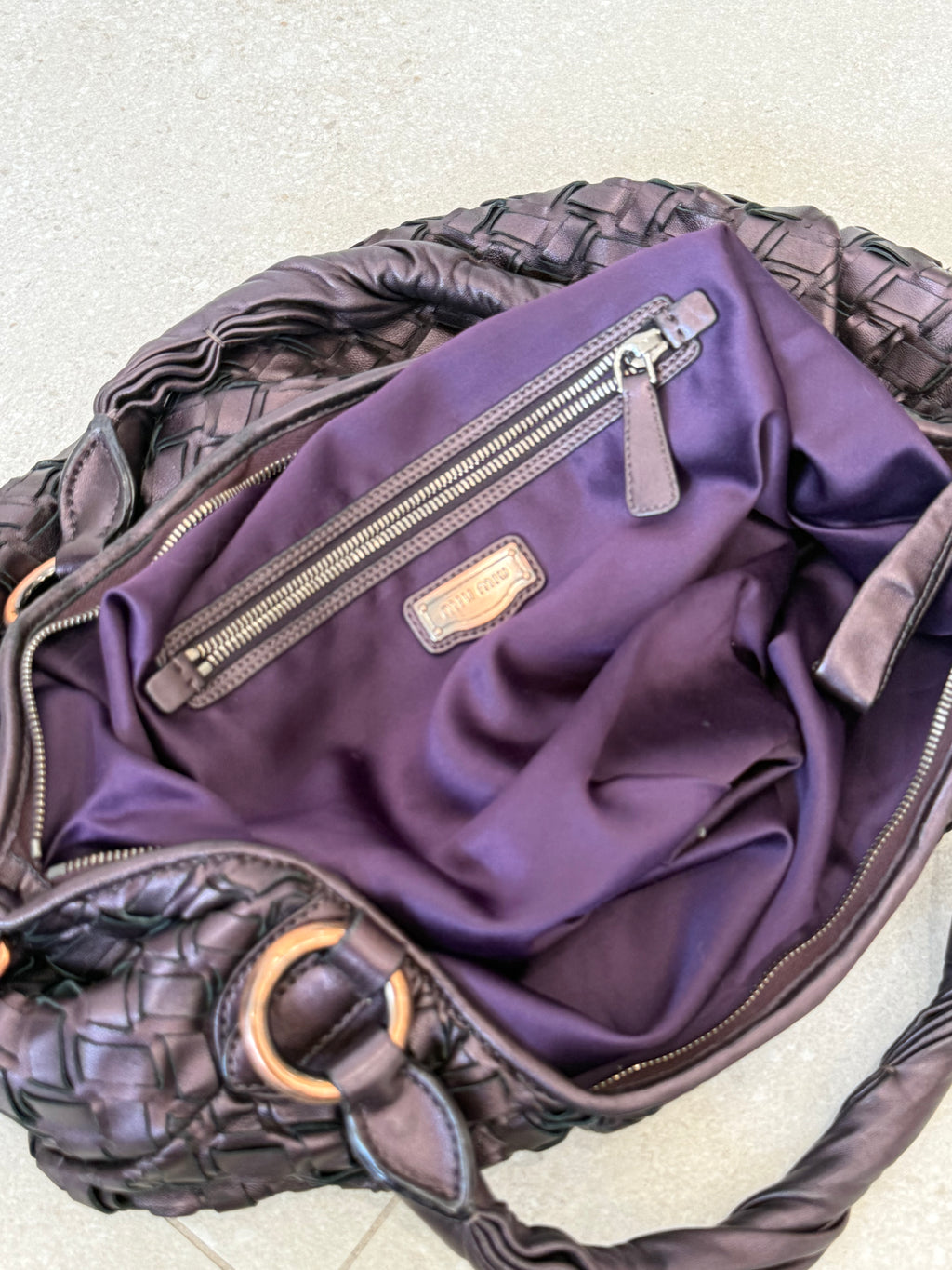 MIU MIU LEATHER HAND BAG