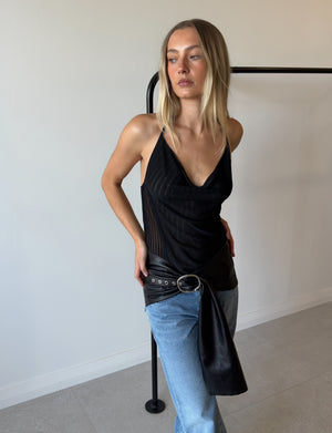 AZARIO HALTER TOP BLACK