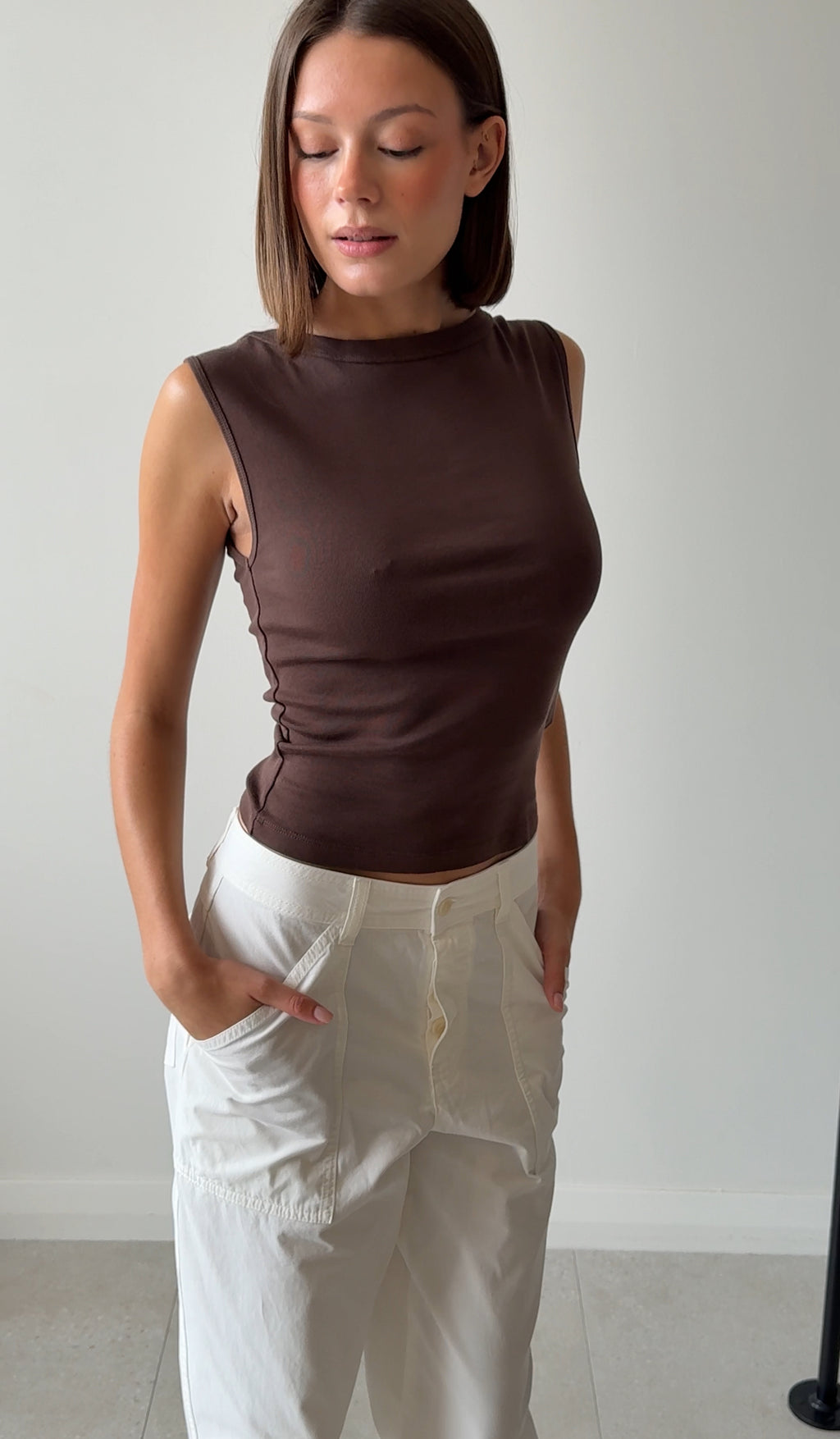 ORGANIC COTTON BALLERINA TOP FUDGE