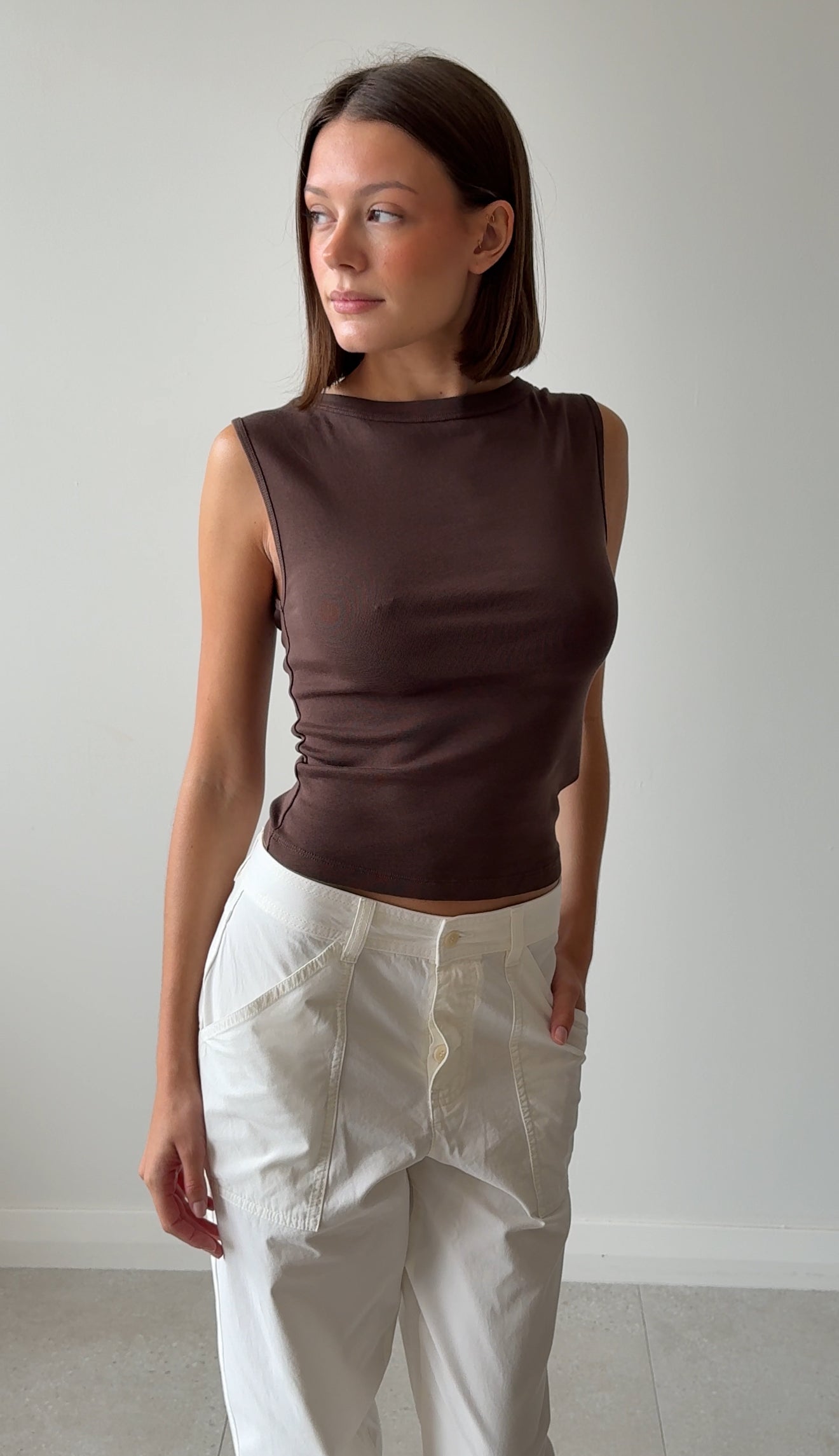 ORGANIC COTTON BALLERINA TOP FUDGE