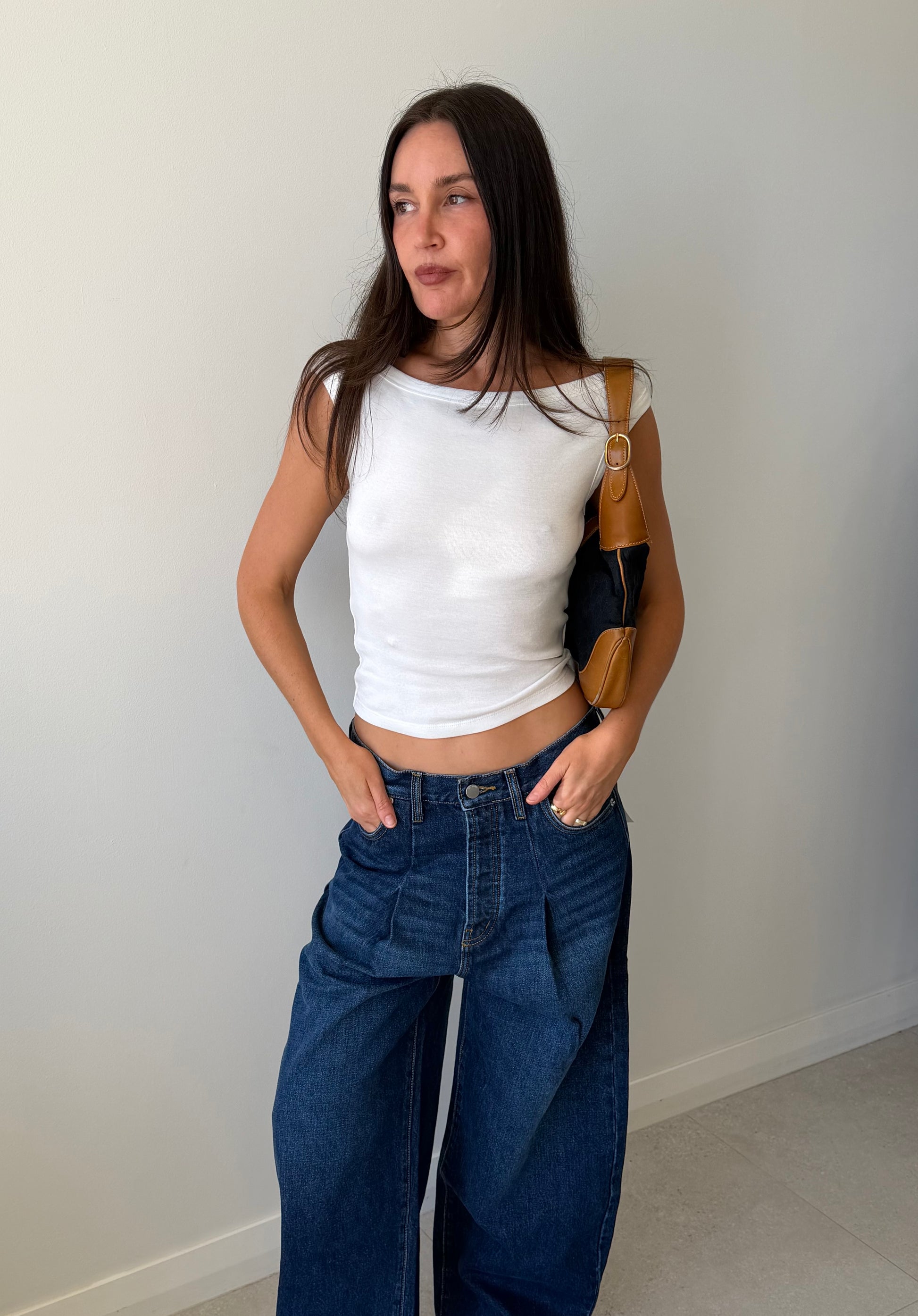 ORGANIC COTTON OFF SHOULDER TOP WHITE