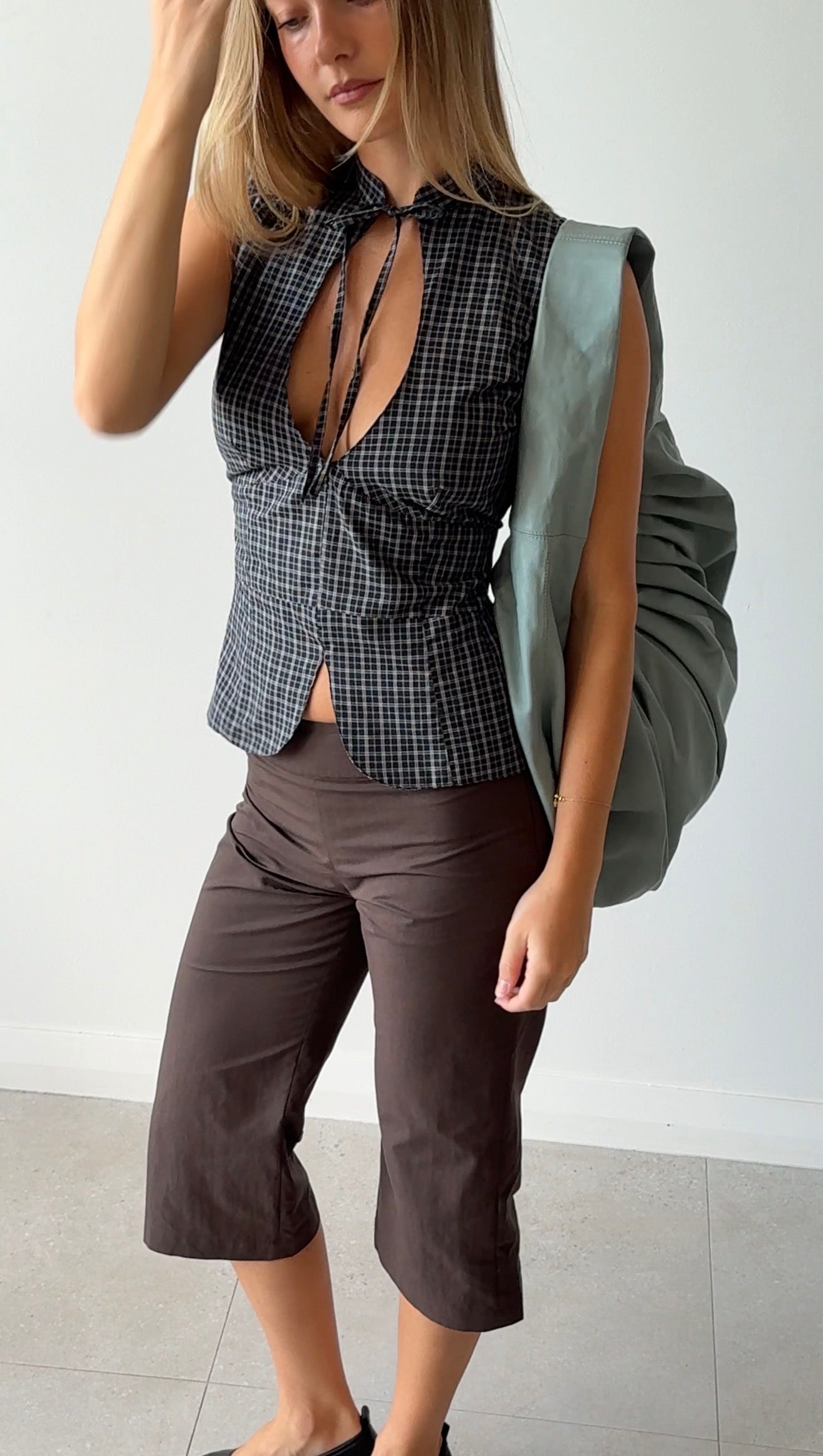 COCO TOP CHECKS BLACK