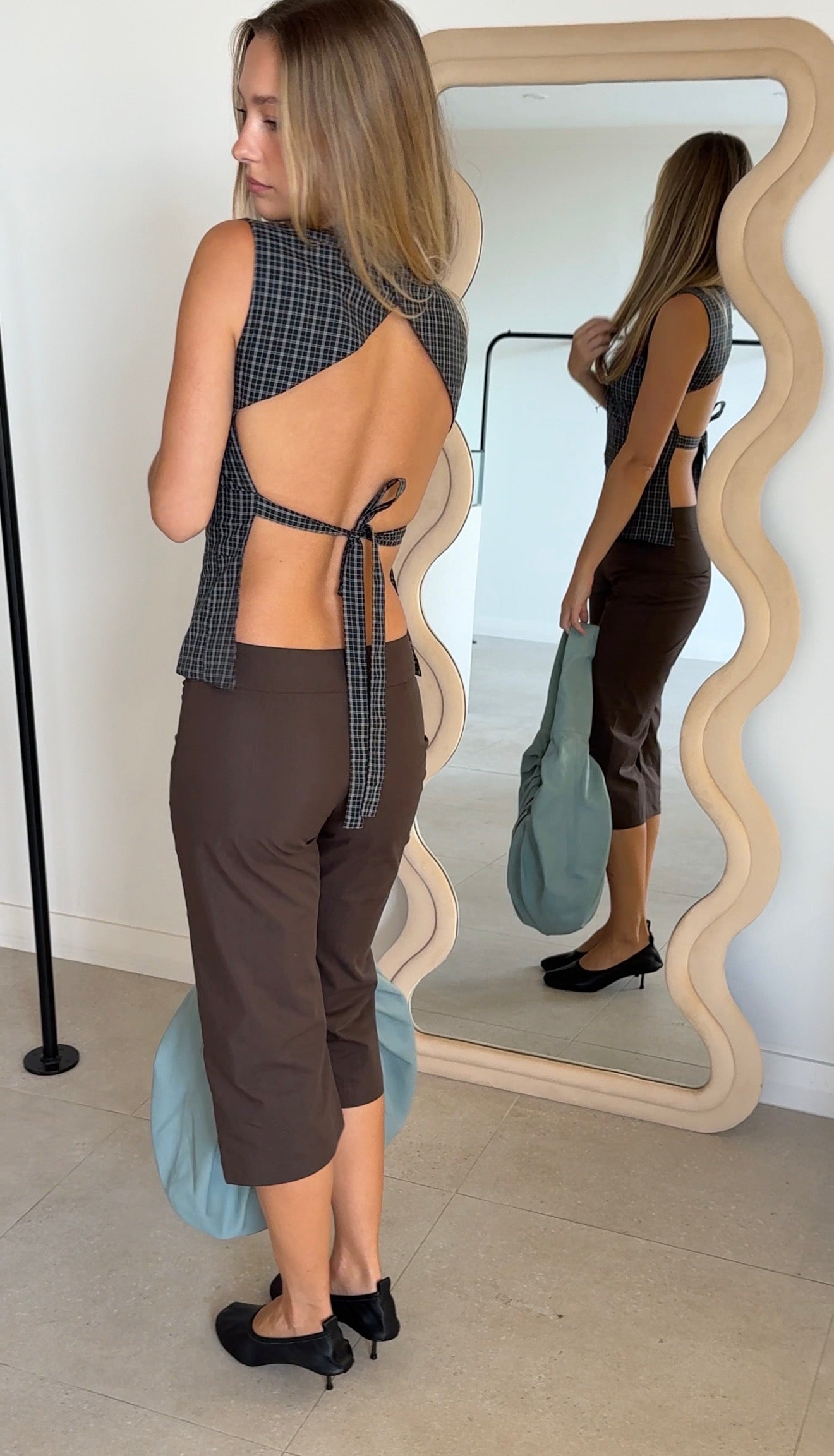 COCO TOP CHECKS BLACK