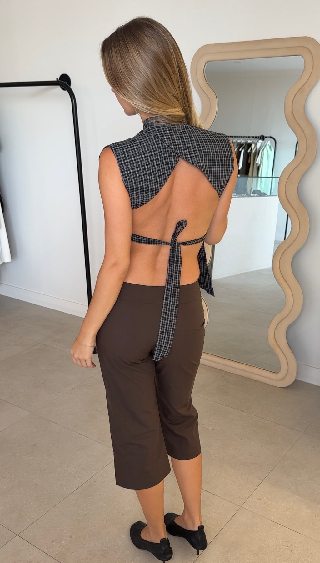 COCO TOP CHECKS BLACK