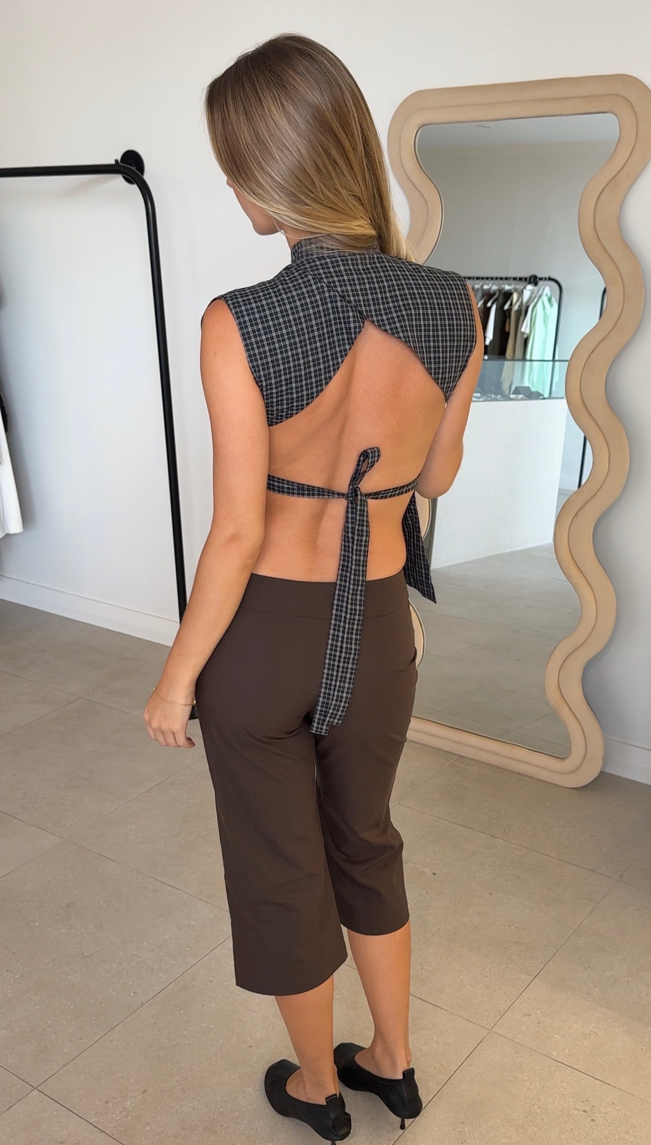 COCO TOP CHECKS BLACK