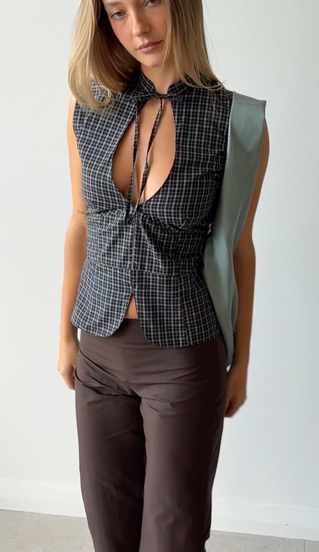 COCO TOP CHECKS BLACK