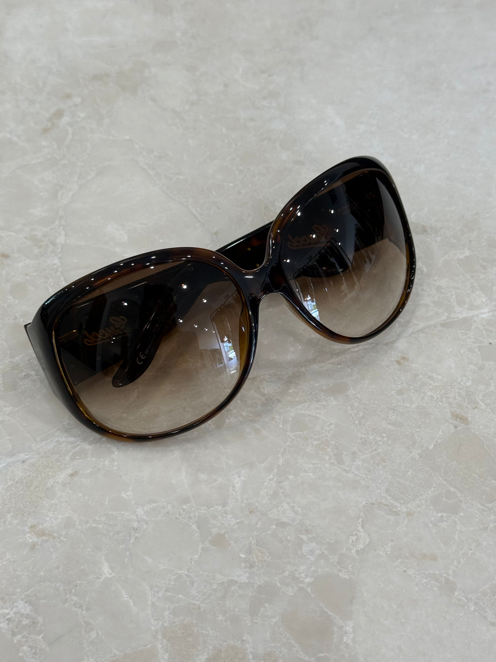 GUCCI SUNGLASSES BROWN STUD