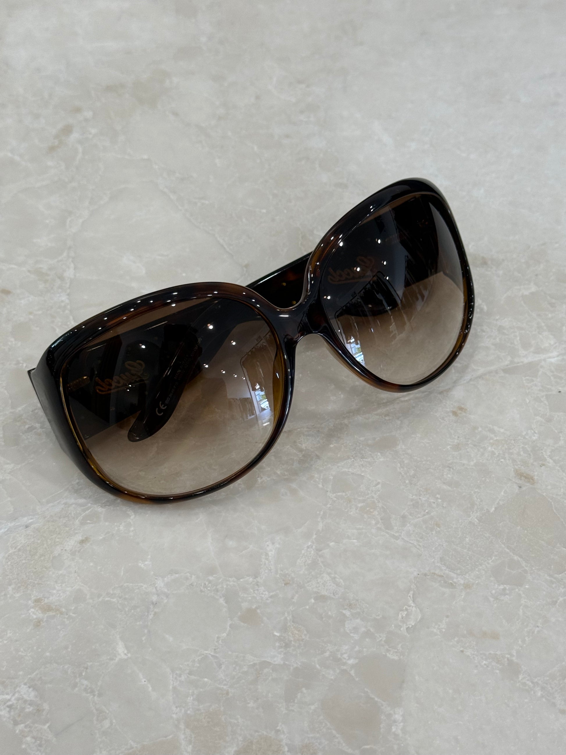 GUCCI SUNGLASSES BROWN STUD