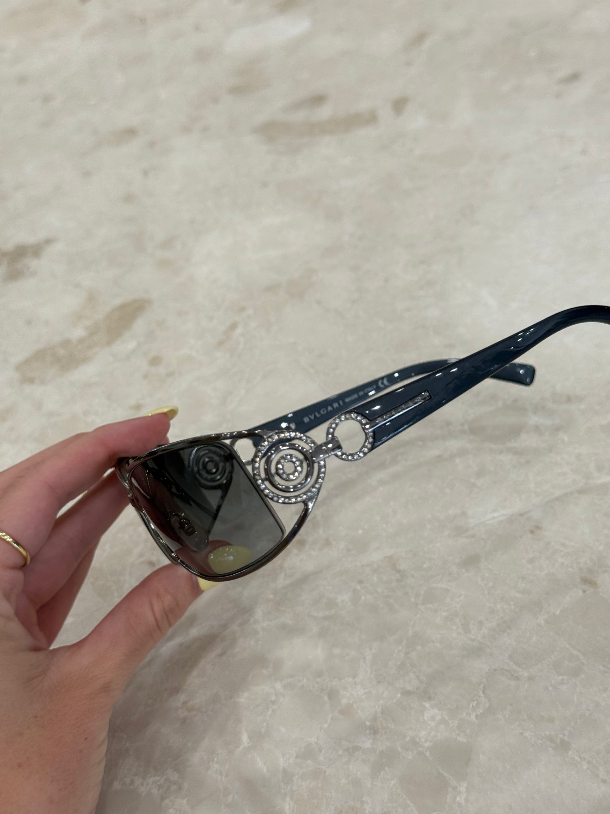 BVLGARI SUNGLASSES METAL SILVER