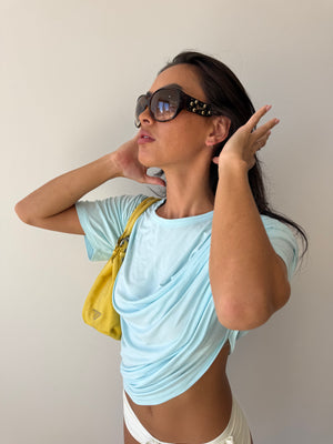 GUCCI SUNGLASSES BROWN STUD