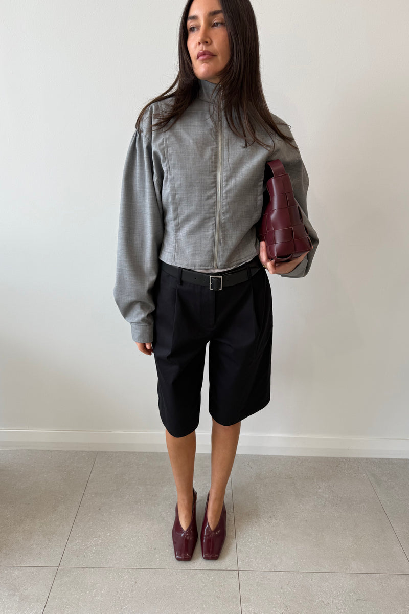 LONG CHINO SHORT BLACK - MATTEAU